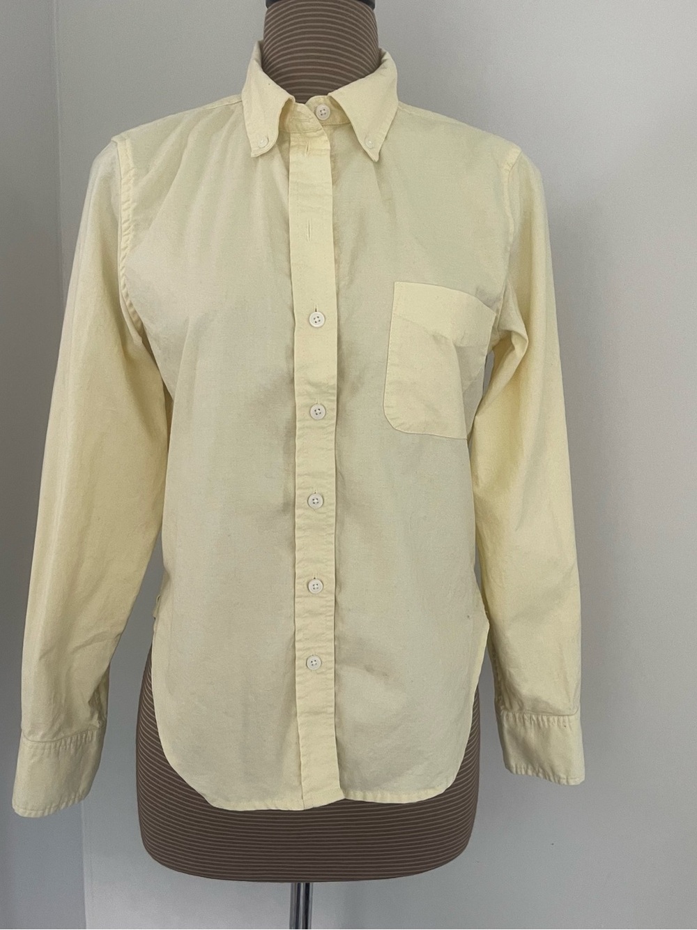 J. Crew Pale Yellow Button-Down Oxford Shirt size 10